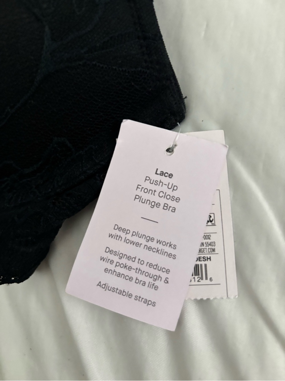 Auden Black Lace Bra with Gold Center Accent - Picture 3 of 5